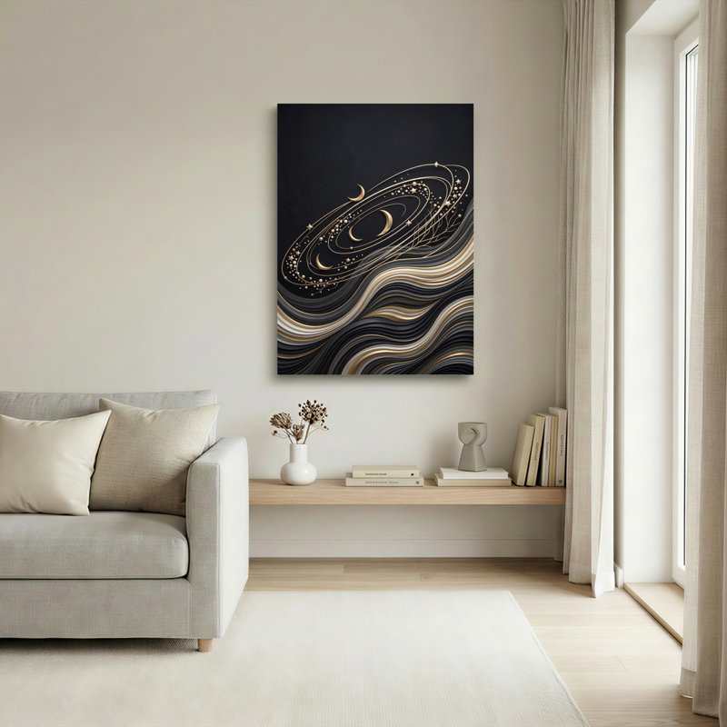 Ensemble de 1 tableau sur toile « Vagues cosmiques », H 18 po x l 12 po, Wrapped Canvas