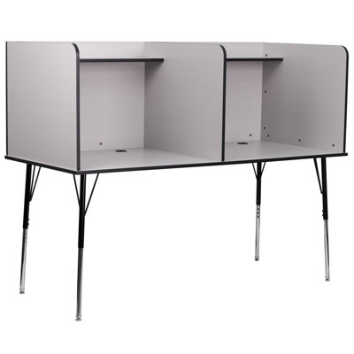 Flash Furniture Metal Adjustable Height Study Carrel