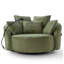 Fauteuil d'appoint rond en velours côtelé 360 ° avec 5 coussins décoratifs et support de téléphone réglable-1707232005