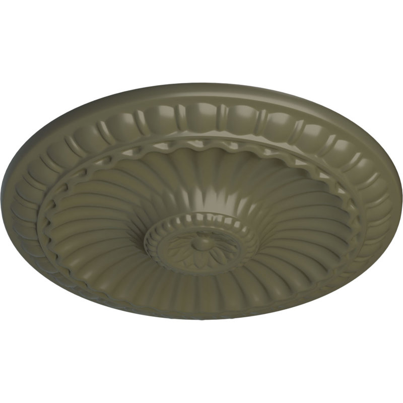 Médaillon de plafond H 11,25 po x l 11,25 po x P 0,875 po Linus, Tortue peinte