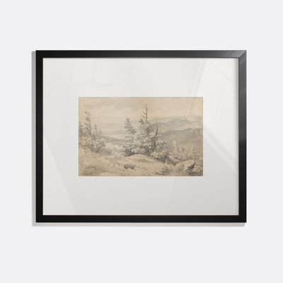 Mountain Landscape With Pines In The Foreground Print by Cornelis Steffelaar