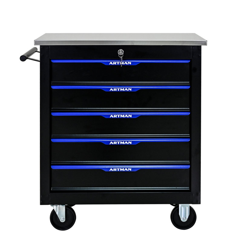 Chariot multifonctionnel avec roues - noir et bleu
