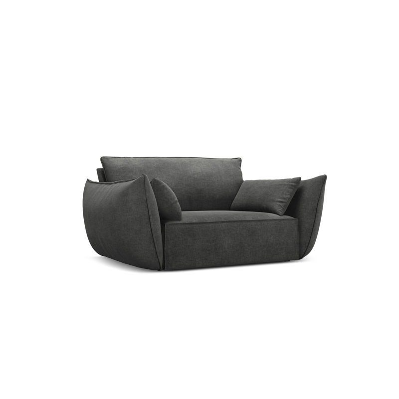 Lindasy Velvet Armchair, Dark Grey 100% Polyester