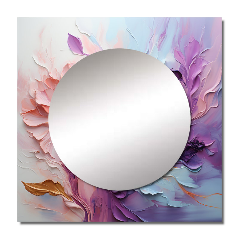 Whirling Dreamscape - Abstract Spirals Square Mirror Wall Decor For Bedroom, 36" x 36"