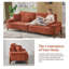 Canapé de 103 pouces à assise profonde avec coussins - canapé en velours rouge brique pour salon, chambre à coucher, appartement, bureau et dortoir-129023843