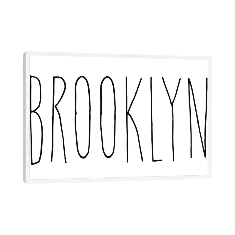 Brooklyn by Mirano - Print on Canvas, 101.6cm H x 152.4cm W x 3.81cm D, White Framed