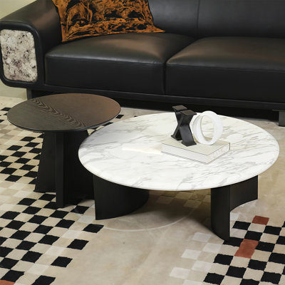 Italian round marble coffee table
