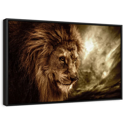 Animal "Art mural lion orageux"