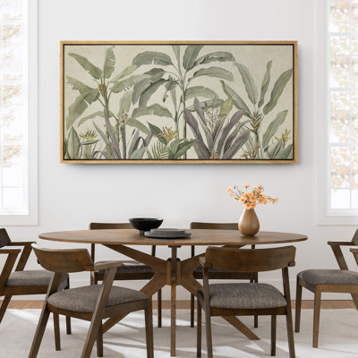 «Tropical Palm Green Banana Leaf Plant Floral Botanical», reproduction sur toile