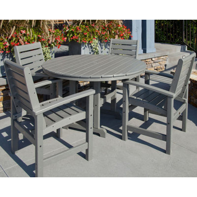 POLYWOOD Signature 5-Piece Round Farmhouse Dining Set