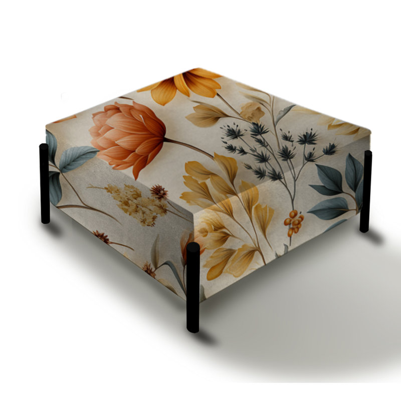 Earthy Multicolor Pallet Botanical - Grand repose-pieds carré botanique