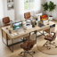 Bureau d'ordinateur cannelé avec 3 tiroirs et tablette, bureau moderne à structure métallique, poste de travail en chêne clair pour la chambre à coucher et le salon