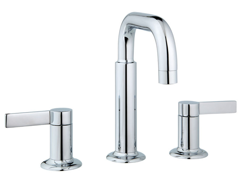 Robinet de salle de bain à large entraxe avec bonde, Chrome poli