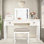 Bureau de coiffeuse en miroir avec tiroirs, ensemble de coiffeuse de chambre à coucher avec miroir et tabouret, coiffeuse rabattable pour chambre à coucher / salle de maquillage, bureau de travail pour femmes, ensemble de mobilier pour fille
