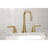 Kingston Brass Centurion Two-Handle 3-Hole Deck Mount Widespread Bathroom Faucet with Brass Pop-Up Drain