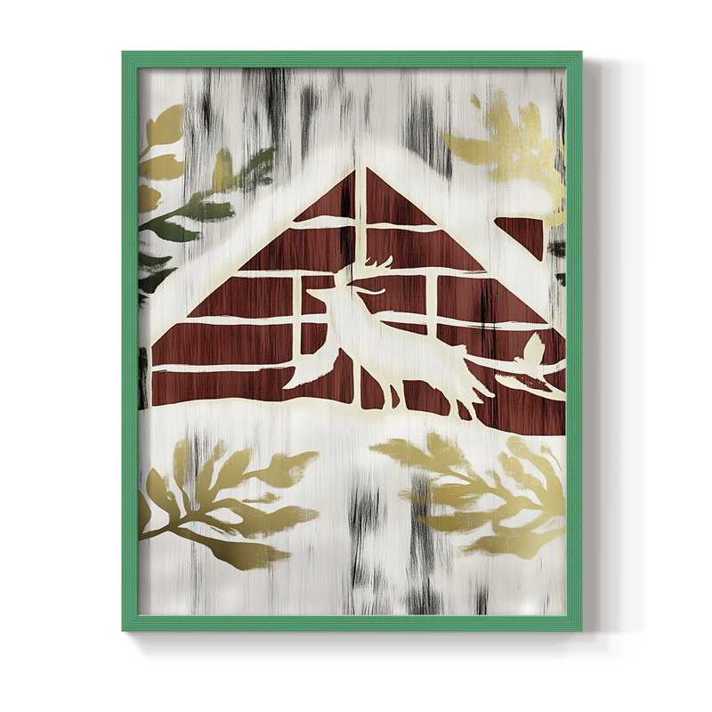 Reproduction encadrée - bois massif, H 21 po x l 17 po, Vert