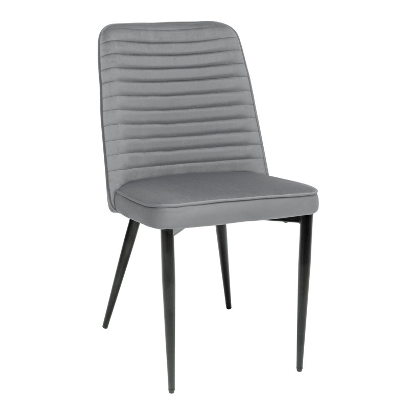 Vici 18.5cm H Velvet Upholstered Parsons Chair in Grey