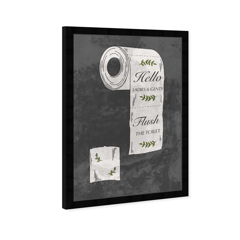 Impression sur toile pour salle de bain, Cadre noir, H 17 po x l 12 po