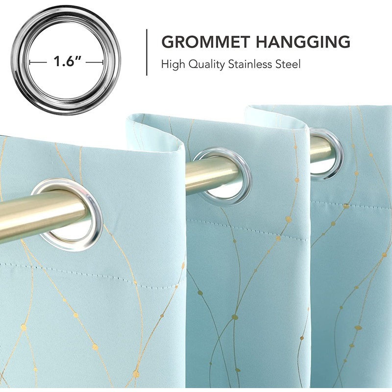 Kellea Room Darkening Curtain Pair, 52" W x 95" L, Sky Blue