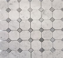 Carreau de mosaïque en marbre 2 po x 2 po Carrara