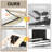 Diamond Button Design Bed Frame with Height-Adjustable Headboard, Charging Station, RGB LED Lights, Easy to Assemble-1819119434-1819119432