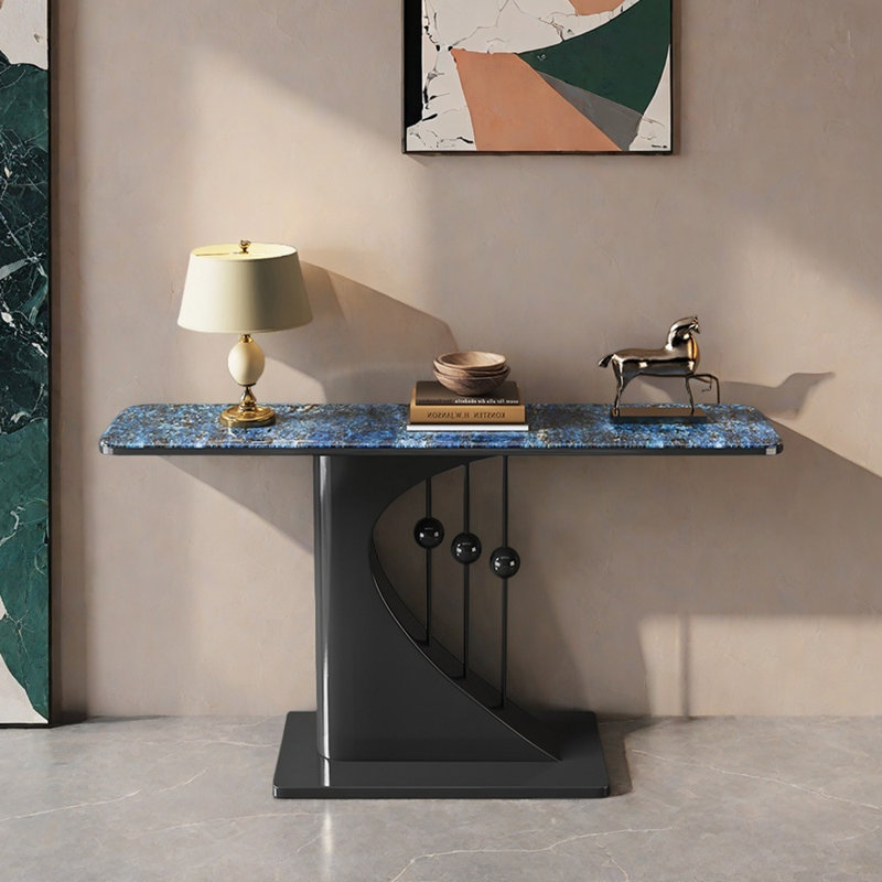 Modern Minimalist Entryway Table, Blue, 31.5" H x 39.4" W x 11.8" D, Black