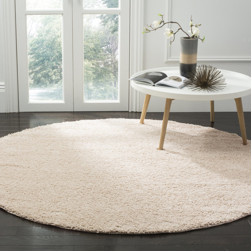 Bertjan Shag Performance Solid Color Rug, Round 6'7"