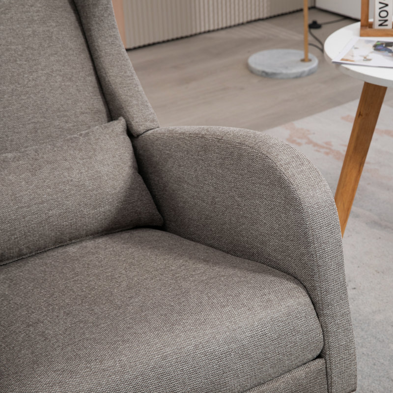 Chaise berçante Jakela, Taupe, Noyer