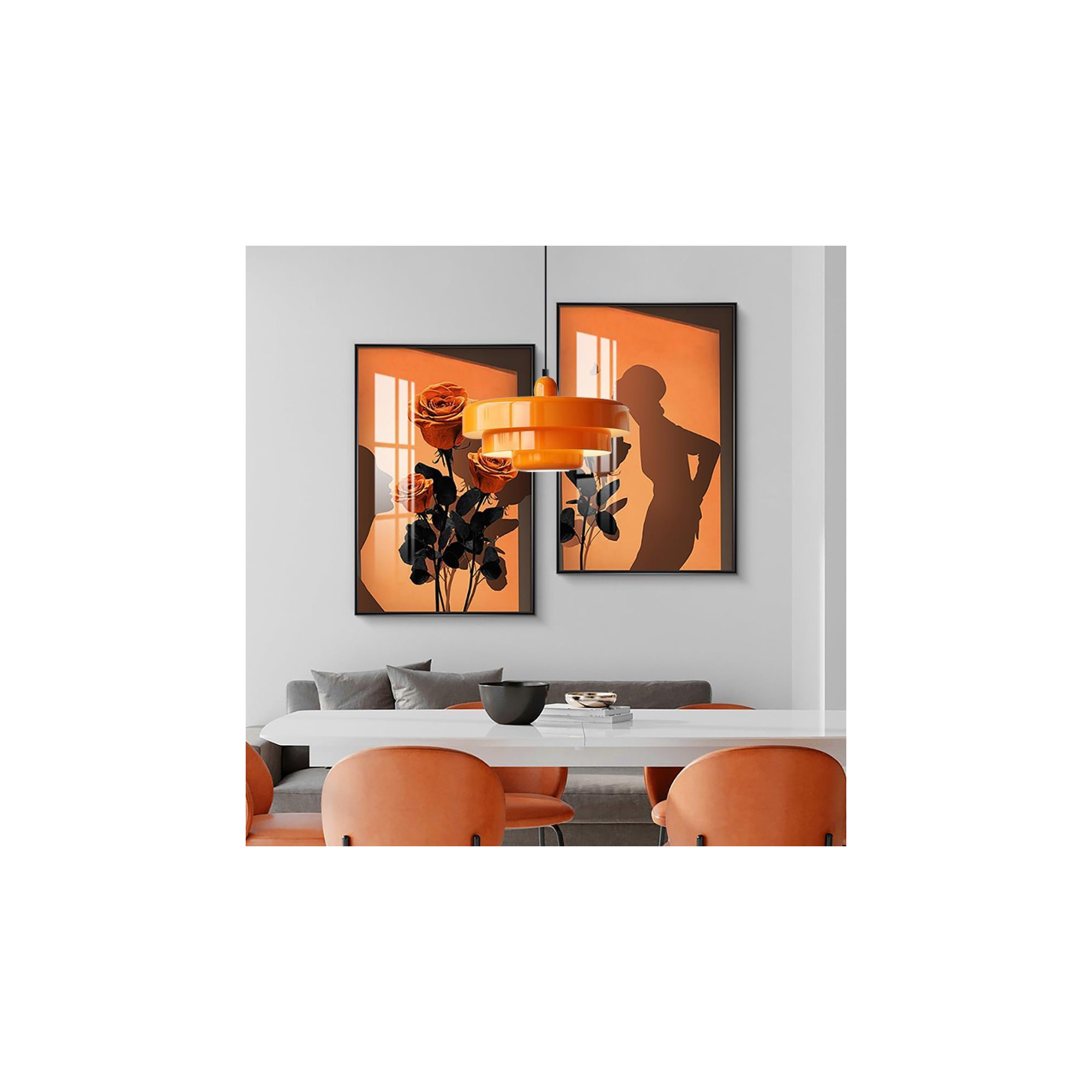 Epone 0 Light Iron Pendant, Orange