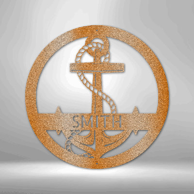 Personalized Elaborate Anchor Steel Sign Steel Art Wall Metal Decor
