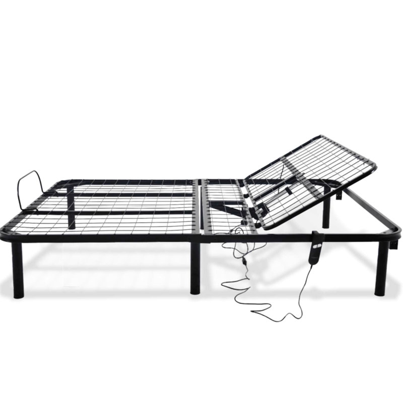 Head Up Only Adjustable Queen Bed, 88.23 Lb Total Weight, Black Steel Base Bed With Adjustment, And Stable, 79.6 In Product Depth,