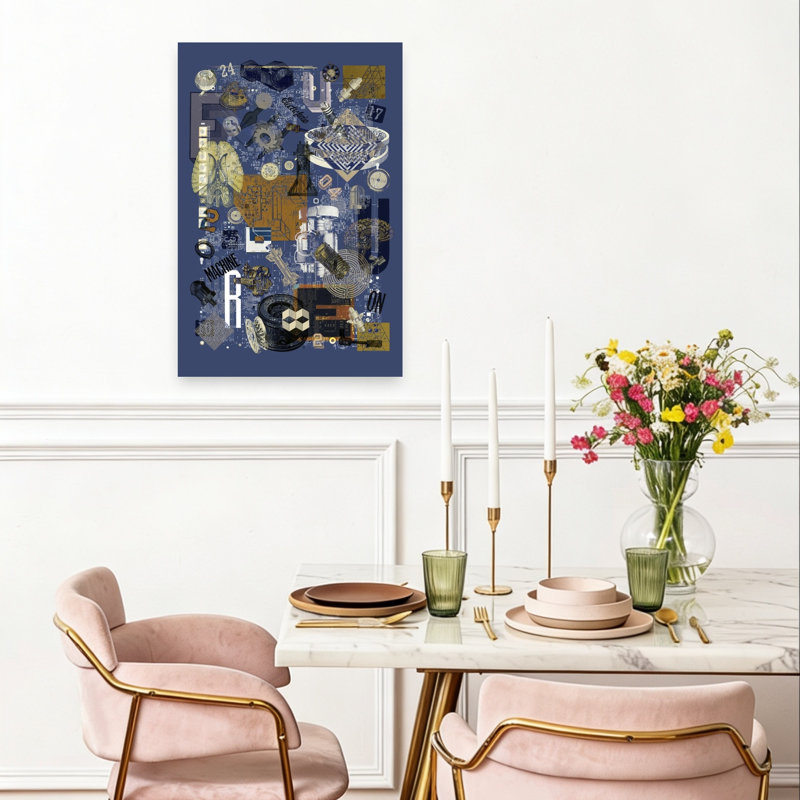 «Futur machine», impression d'art abstrait rétro rétro, 24" H x 16" W