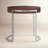 Modern Round Wood Side Table with Polished Stainless Steel Geometric Base – Contemporary Accent End Table for Living Room, Bedroom, or Office – Available in Walnut or White-209950709