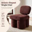 Fauteuil d'appoint sculptural moderne sans accoudoirs, fauteuil lounge rembourré avec base à 3 pieds pour salon et chambre-65882333
