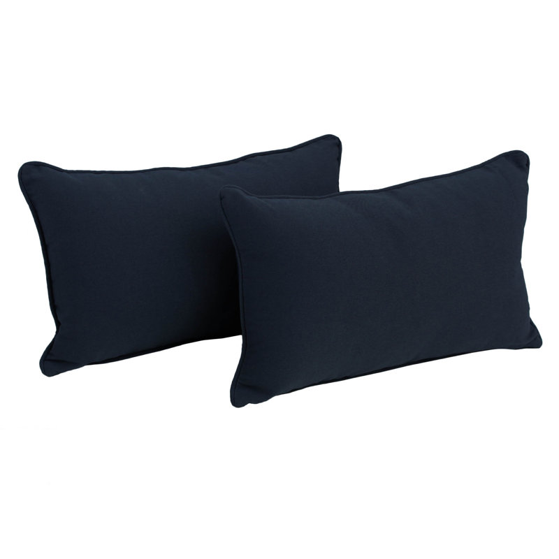  Housse de coussin rectangulaire et insert, Bleu marine