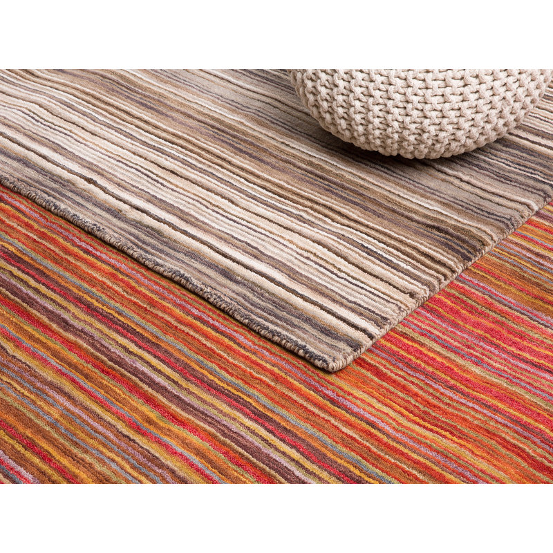 Niksar Striped Wool Hand Woven Area Rug, Rectangle 160 x 230cm