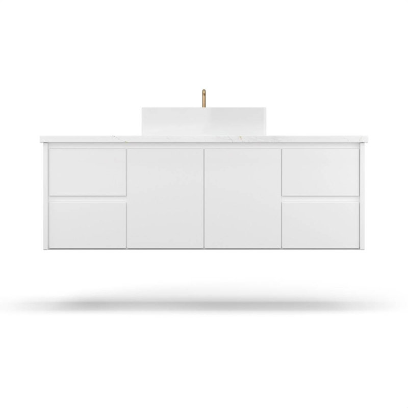 Gilded Single Extra Wide Bath Floating Vanity, 48", Pure White