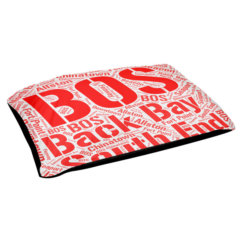 Coussin de chien « districts », Grand (l 40 po x P 30 po x H 14 po), Boston, Rouge