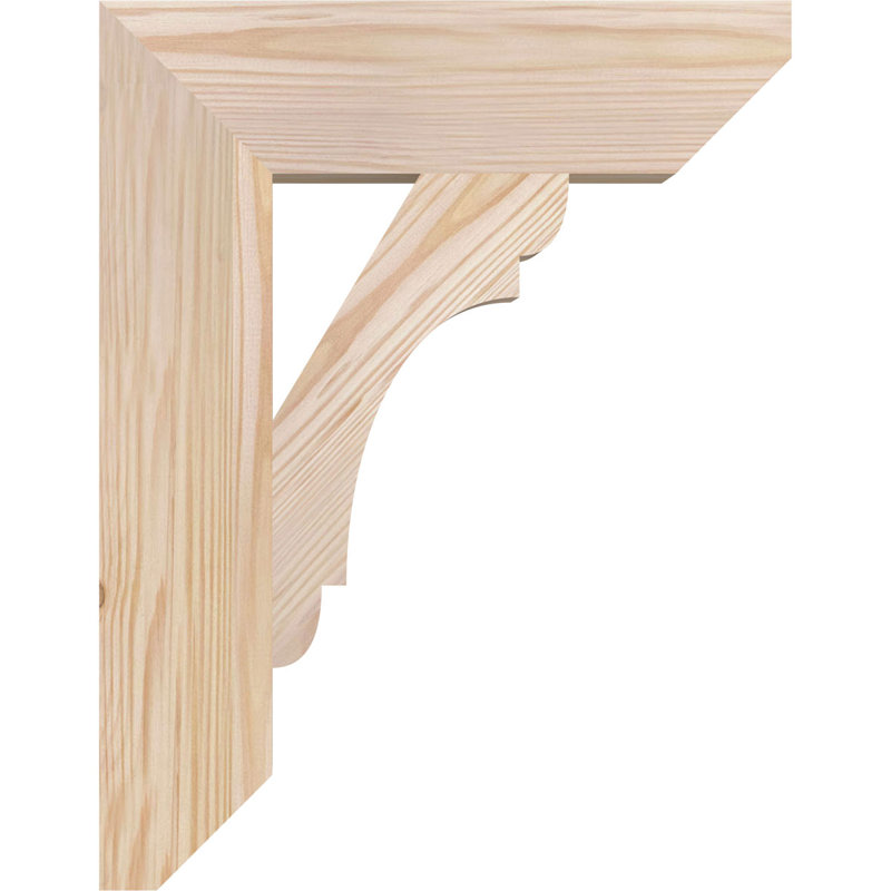 Support en bois / corbeau, Douglas (lisse), H 18 po x l 3,5 po x P 14 po