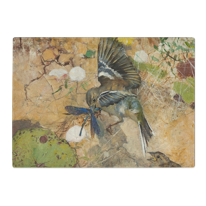Birds and Dragonflies by Bruno Liljefors Chopping Board, 0.4cm H x 28.5cm W x 39cm L