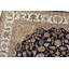 Tapis oriental fin en laine bleue tissée à la main 7 pi 11 po x 9 pi 11 po Fine