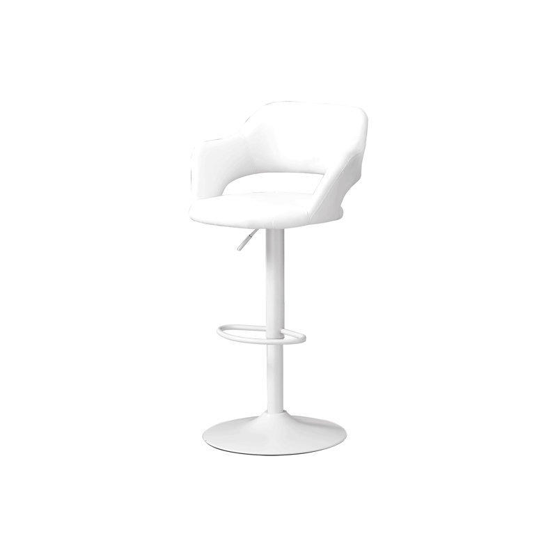Tabouret de bar, pivotant, hauteur de bar, réglable, aspect cuir, Blanc / Blanc, Blanc / Blanc
