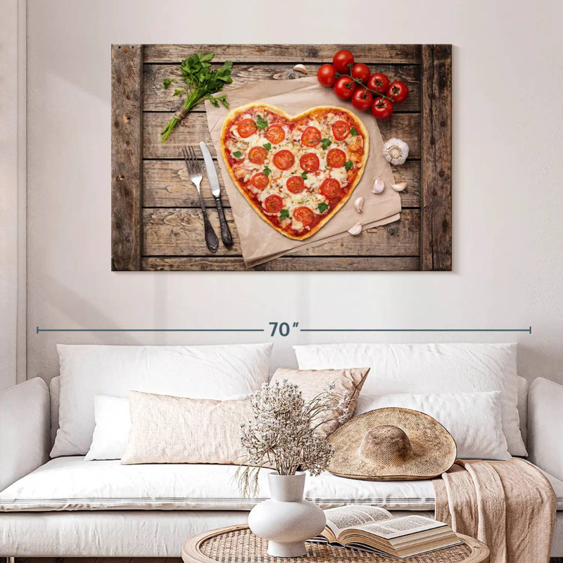 Yarlin Heart Shaped Pizza, 32" H x 48" W