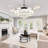 42'' Derice 4-Blade LED Crystal Chandelier Ceiling Fan with Remote Control and Light Kit Included