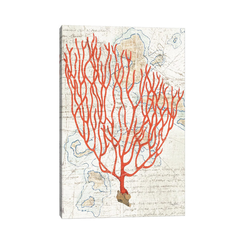 Textured Coral IV by Avery Tillmon - Print on Canvas, 20.32 cm H x 30.48 cm W, Wrapped Canvas