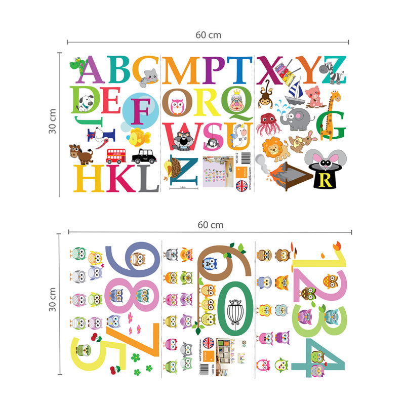 Décalcomanie murale galaxie avec numérotation et alphabets