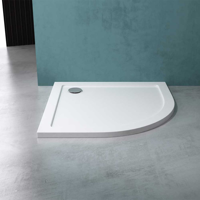  Acrylic Shower Tray Glossy White Finish - Quadrant - 1000 x 1000mm, 40cm H x 900cm W x 900cm D