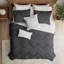 Ensemble de courtepointe en coton brodé 3 pièces noir / grand-117517788-117517785