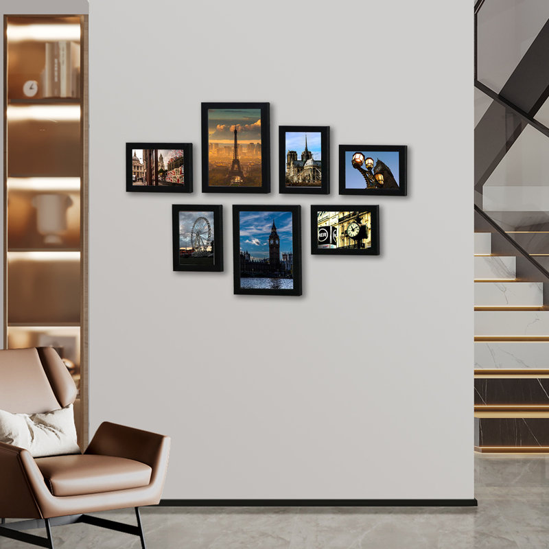 Black PVC Does Not Applly Picture Frame - Set of 7
