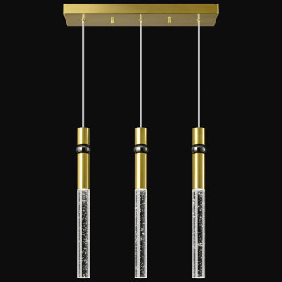 Nakendra - Luminaire suspendu pour salle à manger moderne en cristal à intensité variable DEL